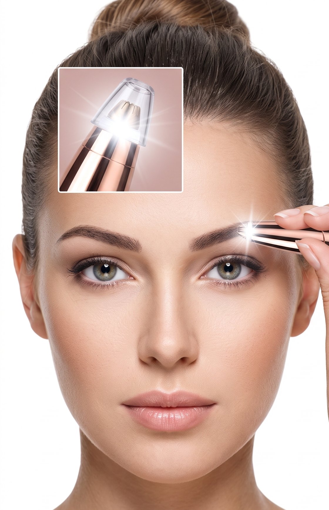 Mujer perfilando sus cejas con LuminaBrow